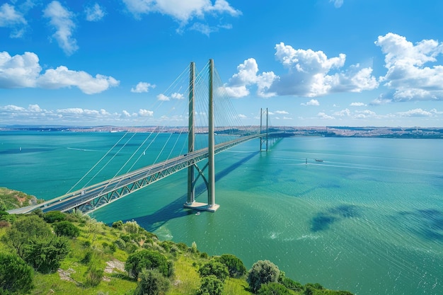 Vista aérea da Ponte Vasco da Gama, em Lisboa