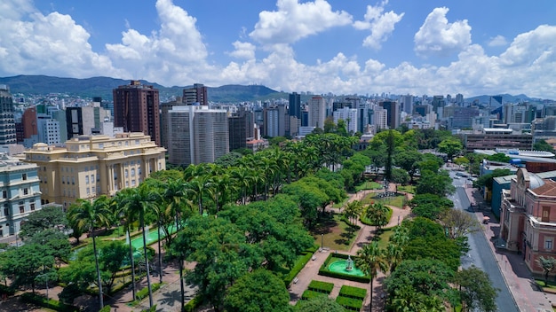 Foto vista aérea da praça da liberdade em belo horizonte minas gerais brasil