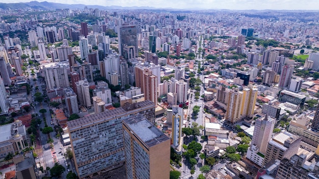 Vista aérea da região central de Belo Horizonte Minas Gerais Brasil edifícios comerciais