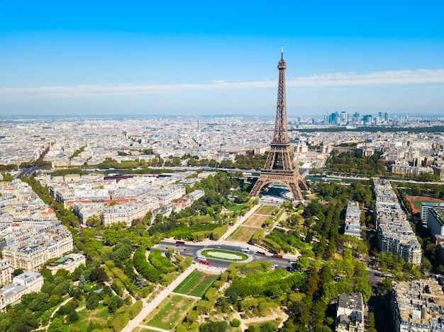 Vista aérea da Torre Eiffel Paris