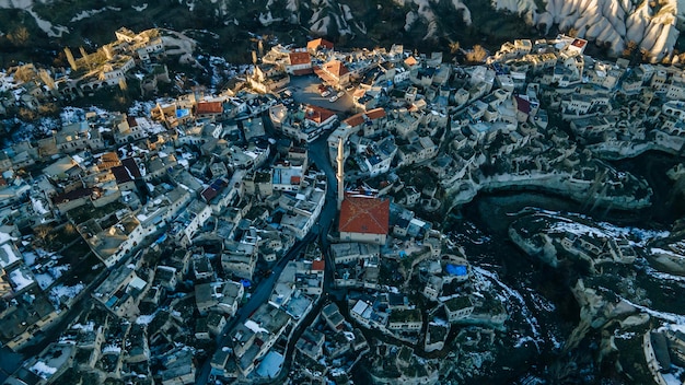 Vista aérea da vila ibrahimpasa na turquia.