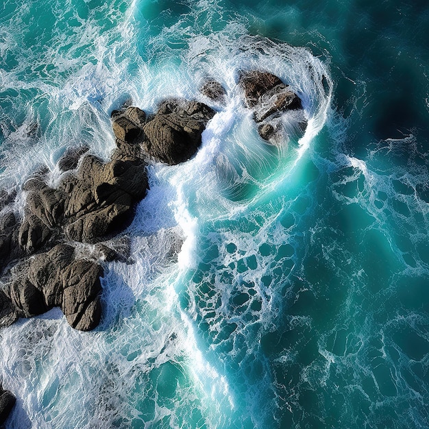 vista aérea das ondas do mar