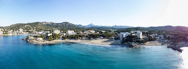 Vista aérea das praias de Paguera Panorama da ilha de Maiorca