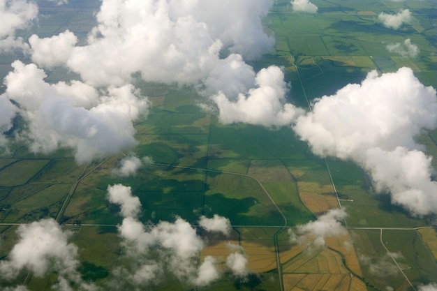 Vista aérea, de, a, campo