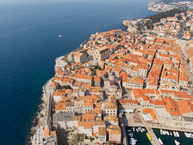 Vista aérea, de, a, cidade velha, de, dubrovnik, croácia