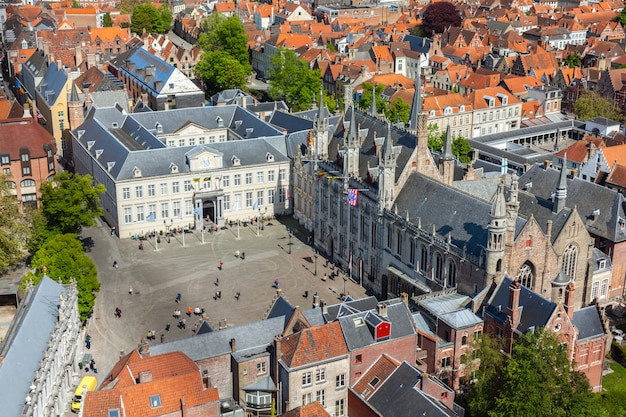 Vista aérea de Bruges (Brugge), Bélgica