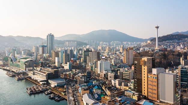 Foto vista aérea de busan