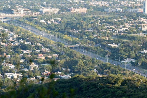 Vista aérea, de, cidade