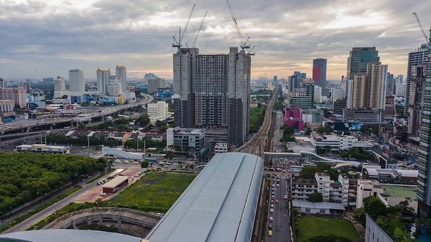 Vista aérea, de, cidade