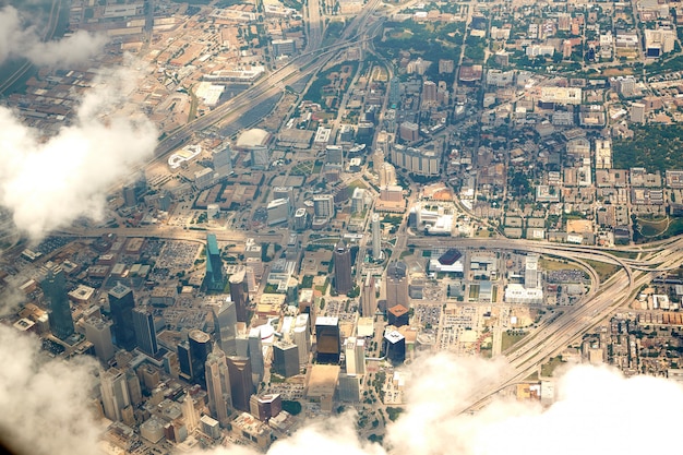 Vista aérea de Dallas no Texas EUA
