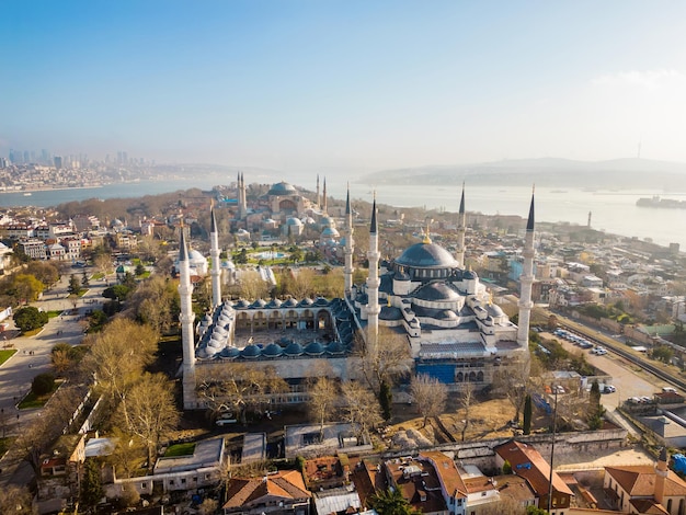 Vista aérea de drones em istambul, turquia