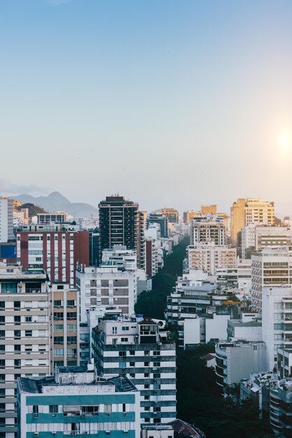 Foto vista aérea de edifícios em ipanema, no rio de janeiro brasil