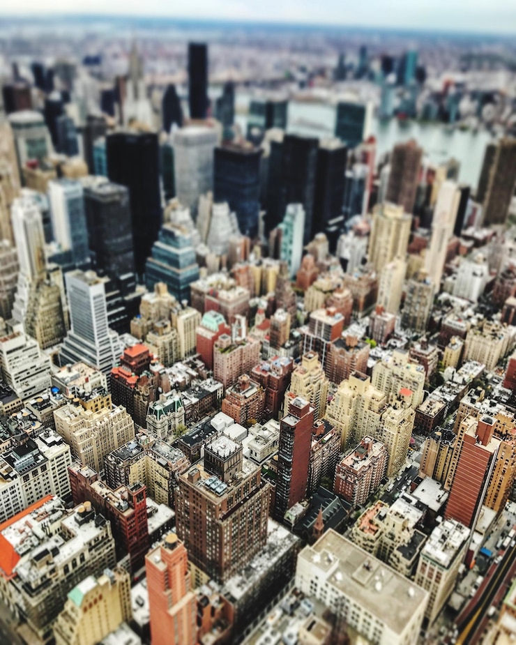 Foto vista aérea de edifícios modernos na cidade
