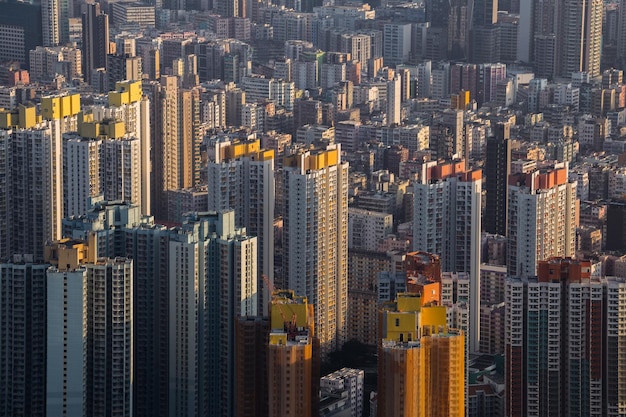 Foto vista aérea de edifícios na cidade