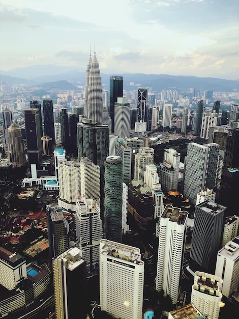 Foto vista aérea de edifícios na cidade