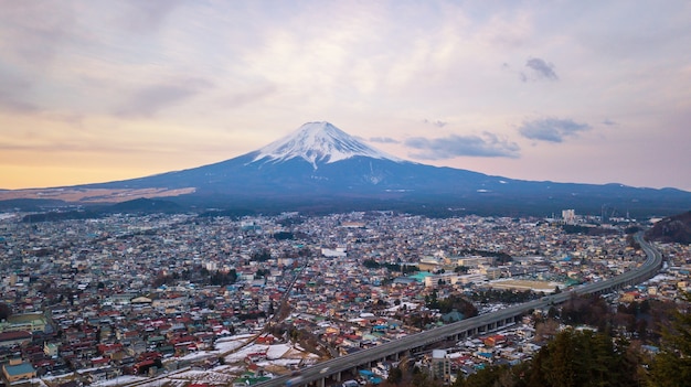 Vista aérea, de, fuji, montanha, japão