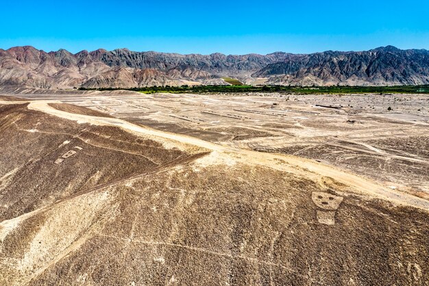 Vista aérea de geoglifos de Palpa no Peru