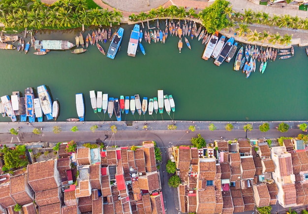 Vista aérea de Hoi An antiga cidade no Vietnã