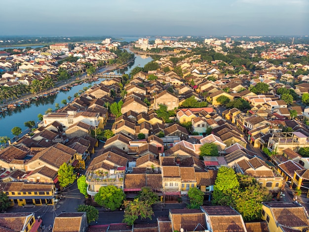 Vista aérea de Hoi An antiga cidade no Vietnã