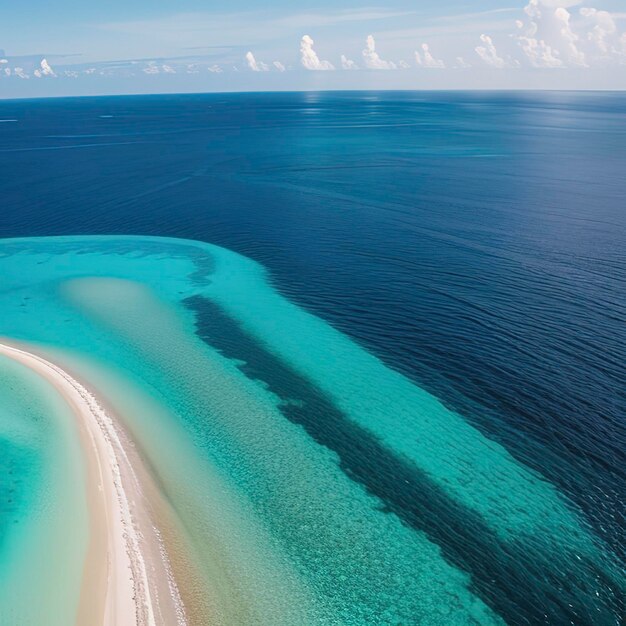 Vista aérea de Jet Ski Oceano Tropical Ilha das Maldivas férias de verão