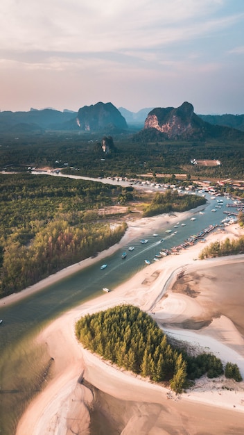 Vista aérea de krabi, Tailândia.