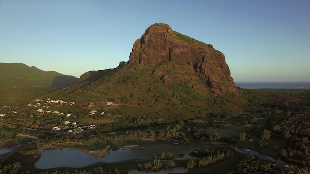 Vista aérea de le morne brabant mauritius