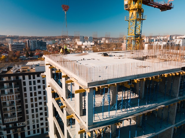 Vista aérea, de, local construção