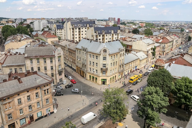 Vista aérea de Lviv Ucrânia