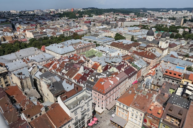 Vista aérea de Lviv Ucrânia