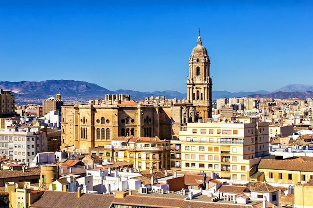 Vista aérea de Málaga, Andaluzia, Espanha