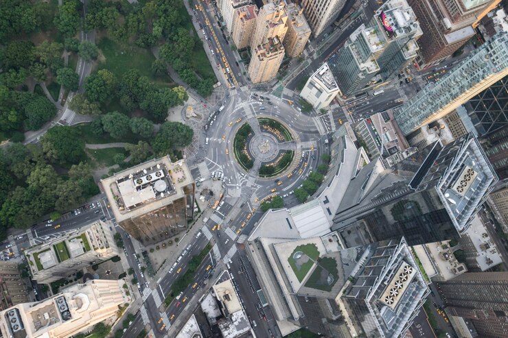 Foto vista aérea de manhattan