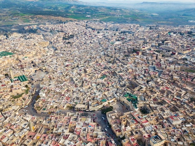 Vista aérea de Medina em Fes Marrocos