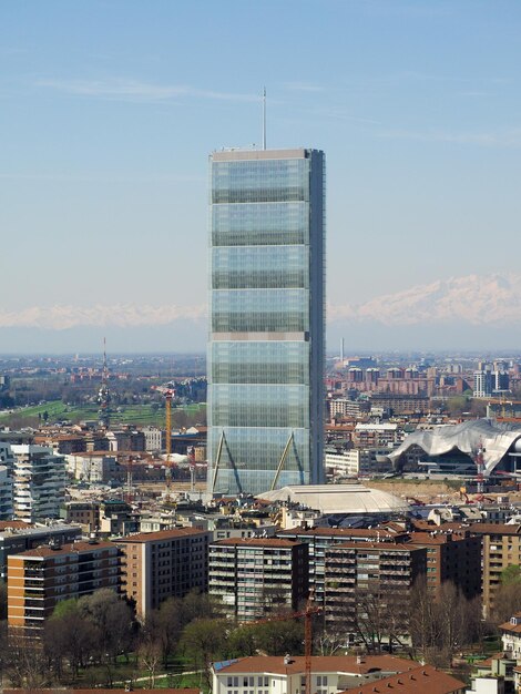 Vista aérea de milão