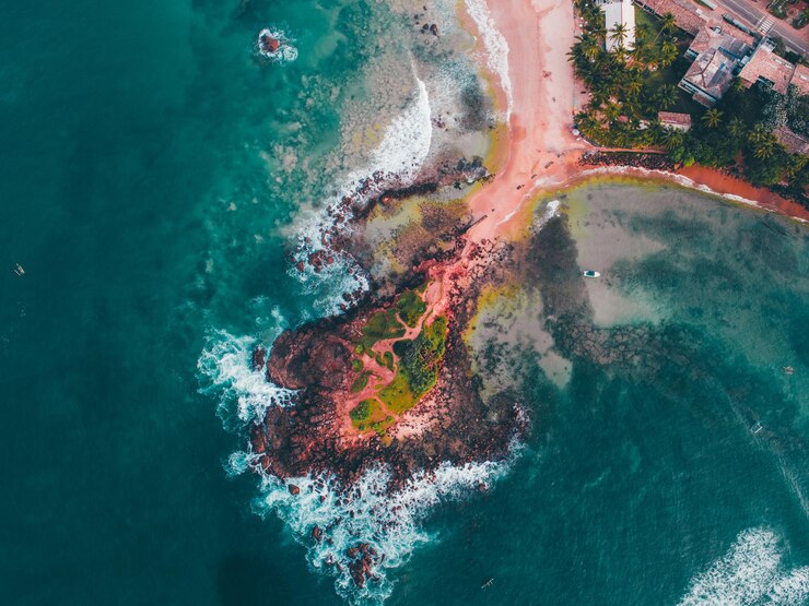Foto vista aérea de mirissa, no sri lanka