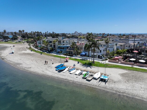 Vista aérea de Mission Bay e praia em San Diego durante o verão Califórnia EUA