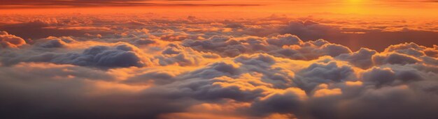 Vista aérea de nuvens fofas