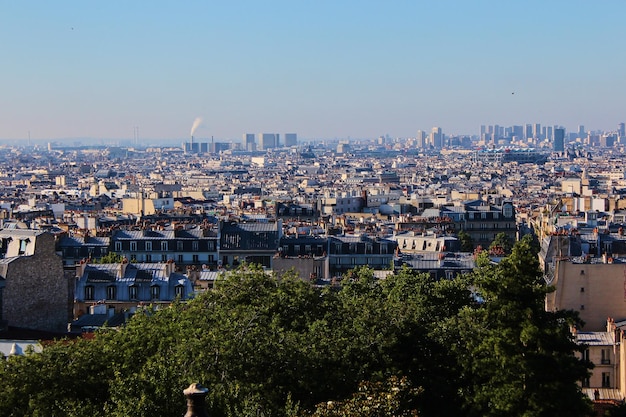 Vista aérea de Paris do Butte Montmartre França