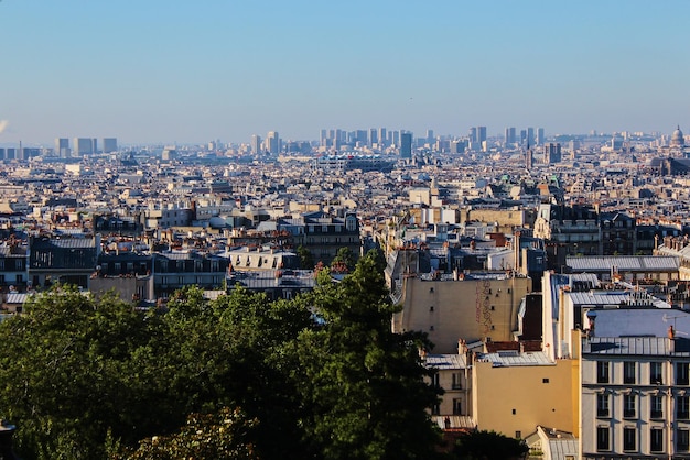 Vista aérea de Paris do Butte Montmartre França