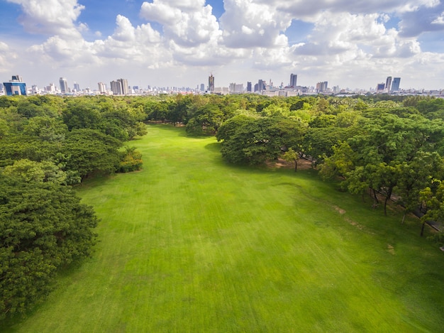 Vista aérea, de, parque