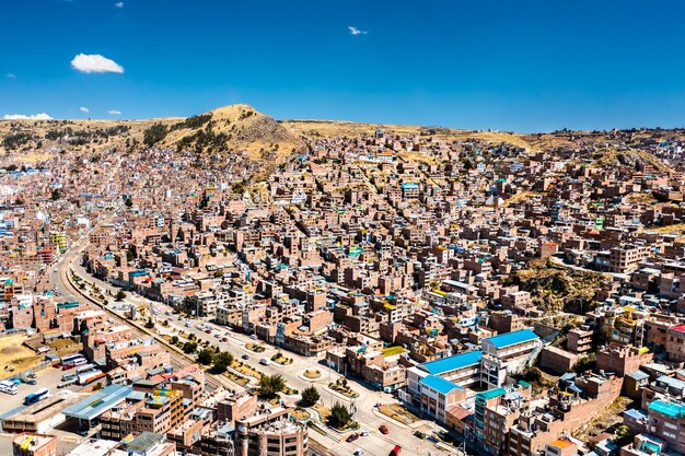 Vista aérea de puno no peru