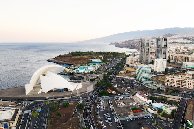 Foto vista aérea de santa cruz de tenerife.