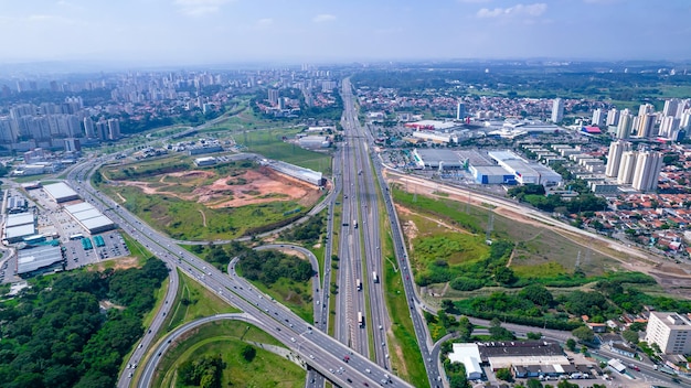 Vista aérea de São José dos Campos São Paulo Brasil Vista da interligação rodoviária