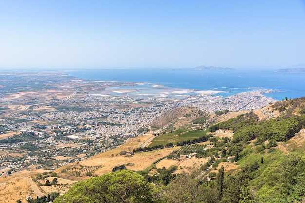 Vista aérea de Trapani na Sicília