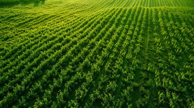 Foto vista aérea de um campo verde