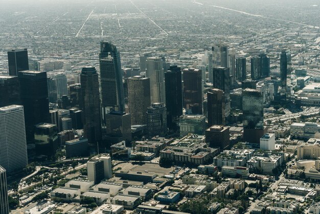 Vista aérea de um centro de Los Angeles