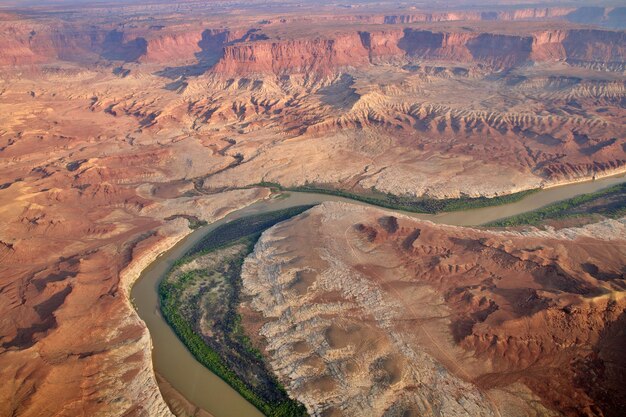 Vista aérea de um deserto