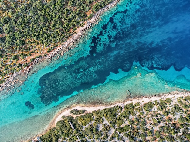 Vista aérea de um fundo do mar com padrões naturais abstratos Papel de parede de férias de verão