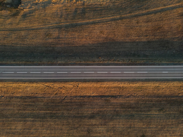 Vista aérea, de, um, verão, estrada