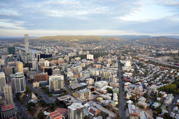 Vista aérea de uma bela Brisbane