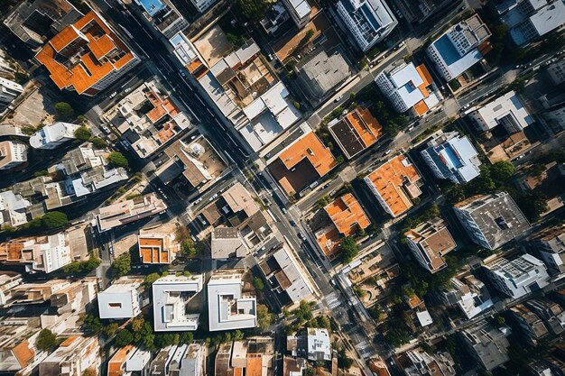 Foto vista aérea de uma cidade